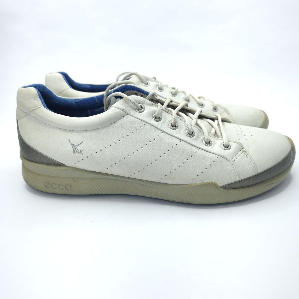Ecco Biom Hydromax Yak Leather Spikeless White Golf Shoes Mens Sz 44 US 10-10.5